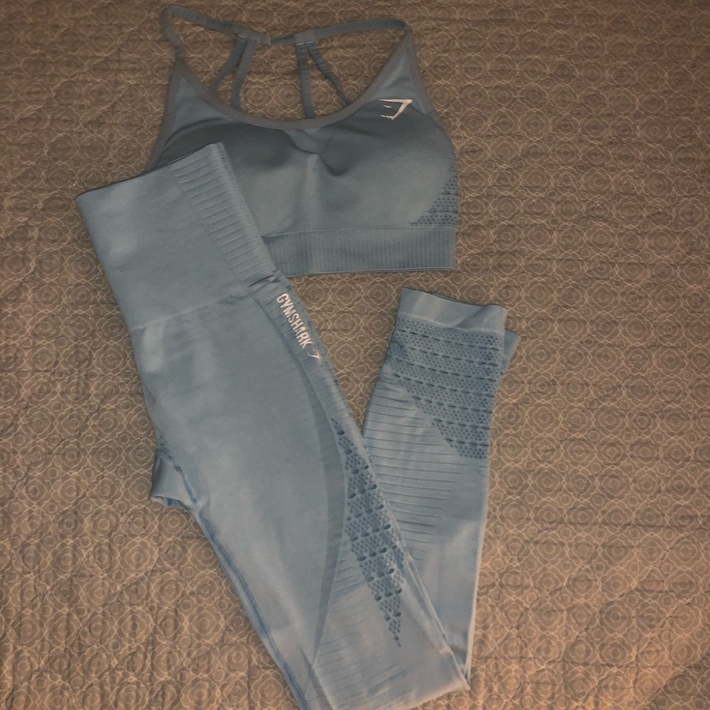 Gymshark energy seamless set baby blue